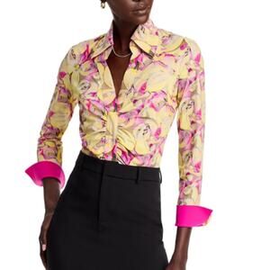 New CHIARA BONI La Petite Robe Women's Shohreh Floral Print Top Size 14 50